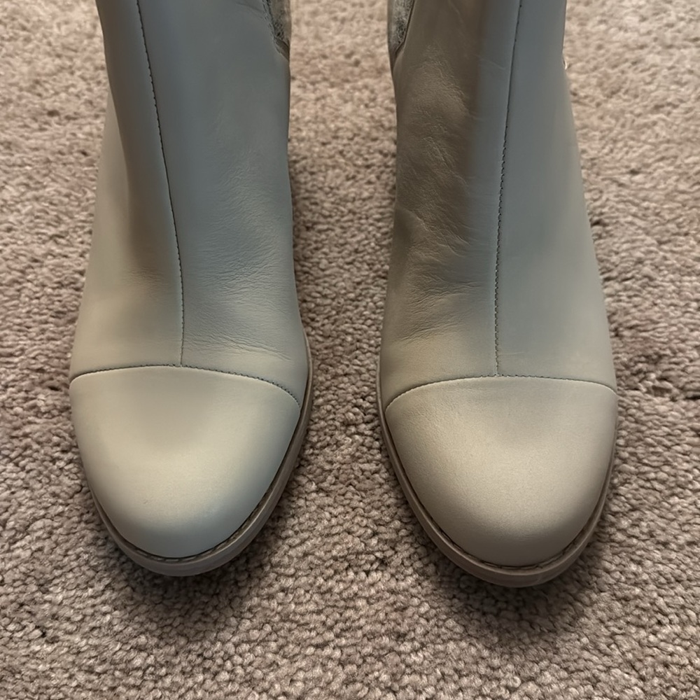 Toms Everly Sand Leather and Plaid Heeled Ankle Boot Women’s 6.5 NWT - Picture 4 of 12